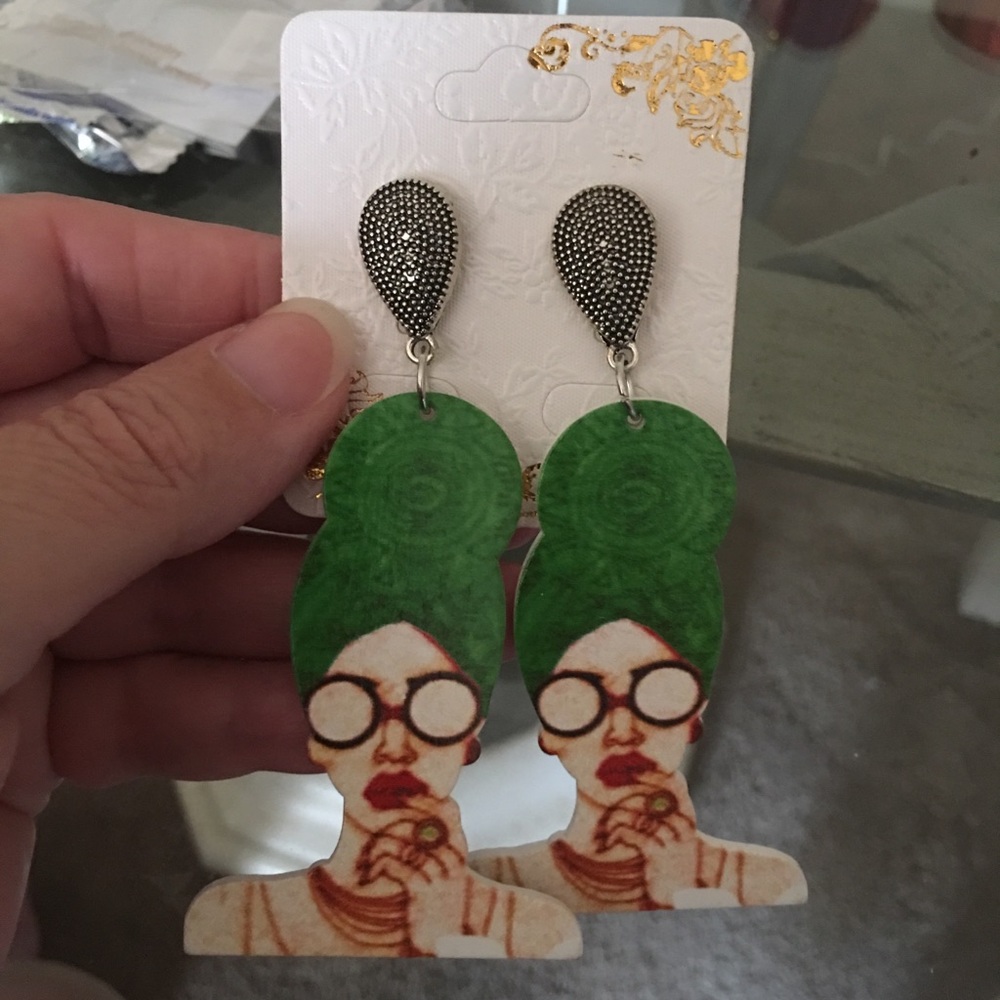 Abstract face earrings - Picture 4 of 6